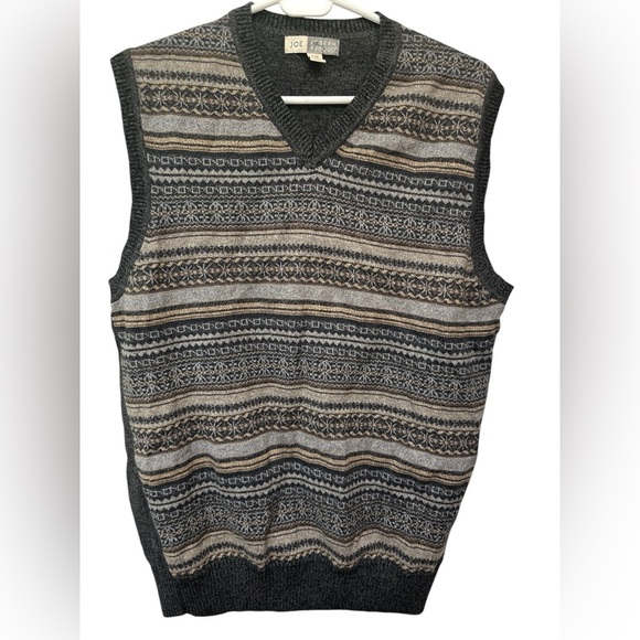 Vintage Joesph Abboud Fair Isle Nordic 100% Cotton Knit Sweater Vest - Picture 1 of 5